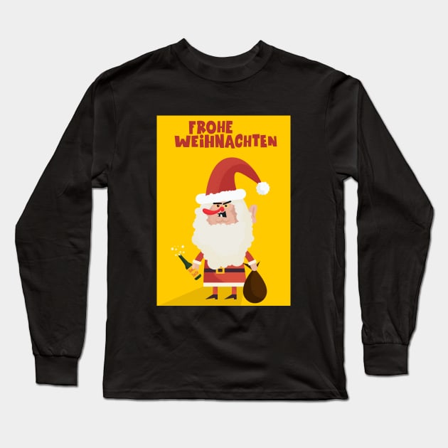 Drunk funny Santa Claus Postcard Long Sleeve T-Shirt by Boogosh